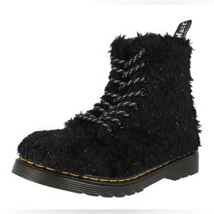 Dr. Martens 1460‎ Pascal Boots Kids Size 12 Black Shearling Fur
